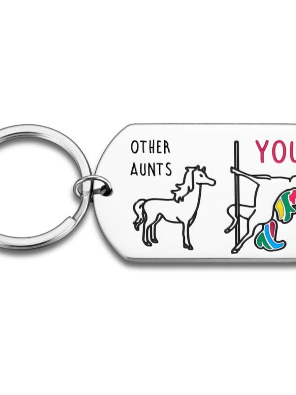 Funny Aunt Gifts Keychain from Niece Nephew Best Auntie Birthday Keychain for Ch